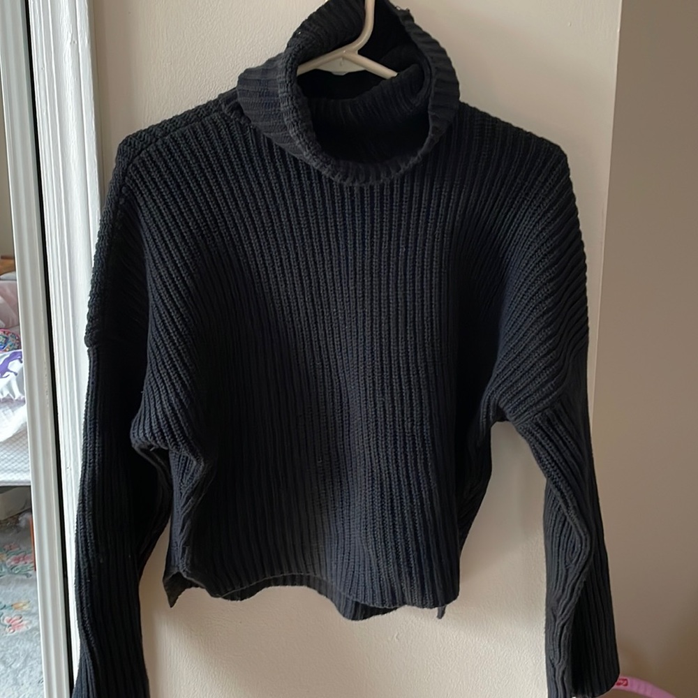 Abercrombie and Fitch black cropped turtleneck
